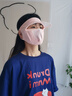 京堂京品 遮全脸夏薄款带帽檐冰丝防晒面罩高颜值防晒口罩女防紫外线夏天 (气质灰+浅粉色)两只装 实拍图