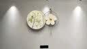 猫九酱奶油风餐厅装饰画绿植花卉钟表挂钟客厅家用小清新饭厅背景墙壁画 实拍图