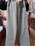 百鹊亭（BAIQUETING）裤子夏季男直筒宽松阔腿老爹裤潮牌ins港风九分坠感牛仔裤 浅蓝色【松紧腰】 S 实拍图