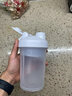 GWHEY摇摇杯蛋白粉健身运动水杯子小容量分体密封便携搅拌球刻度带粉盒 新双层 灰粉色（带一粉盒）450ml 实拍图