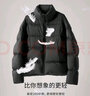伊芙丽分割线口袋设计立领短款白鸭绒羽绒服女2024秋装新款面包服 黑色 160/84A/M 115-130斤 实拍图