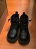 百丽童鞋秋冬儿童靴子女童时尚马丁靴中大童潮流皮靴 黑色30码 实拍图