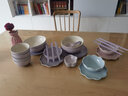 摩卡色mocarose碗碟套装碗盘家用餐具套装整套乔迁搬家新婚礼物炻瓷碗筷 炻彩香芋紫（精美礼盒装） 20头 实拍图
