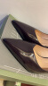 莱尔斯丹纯色尖头浅口通勤上班细跟高跟鞋单鞋女鞋4T70906  深紫色DPL 38 晒单实拍图