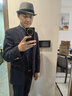 Mr DUCK高档男士帽子 英伦绅士帽卷边小礼帽爵士帽 夏天防晒草帽大小头围 MS13014本白色 (可调节帽围） M (适合56-58cm头围) 实拍图