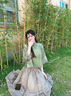 妍莉芬（yanlifen）新中式禅意茶服旗袍套装女日常改良汉服文艺国风显瘦温柔连衣裙夏 禅意茶服旗袍两件装 L 实拍图