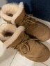 百丽厚底舒适雪地靴女商场同款羊毛加绒短靴A4F1DDD3 黄色 38 实拍图