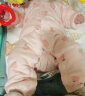 童泰婴儿秋冬衣服夹棉爬服0-1岁宝宝棉服连体衣哈衣 粉色苹果 66cm 实拍图