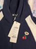 MQD童装男童卫衣中大童针织开衫儿童韩版摇粒绒外套 藏青 130cm 实拍图