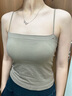 时尚夏季吊带背心女纯色打底衫外穿简约网红小辣妹固定杯小背心批 卡其 均码(80-130斤) 实拍图