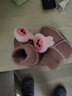 小猪球球 婴儿鞋子秋冬季加绒加厚保暖软底羊皮毛一体宝宝新生儿学步鞋 粉色兔头海狸公仔 内长13cm  7-14个月 实拍图