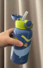 FGA富光儿童保温杯316不锈钢带吸管水壶学生宝宝喝水杯双盖杯子蓝 实拍图