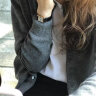 紫伶语 韩版针织衫空调衫开衫上衣女2024春季新款长袖毛衣外套 深灰色 均码 晒单实拍图