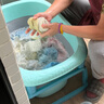 世纪宝贝（babyhood）儿童洗澡桶婴幼儿浴桶宝宝新生儿游泳泡澡桶小孩可折叠浴缸洗澡盆 【升级款】魅力蓝+浴垫(赠礼包) 实拍图