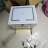 御智笙智能床头柜卧室轻奢简约现代多功能带灯指纹锁无线充电床边收纳柜 白色白面 灯+无线+USB+音响+指纹 50*40*56cm 实拍图