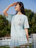 森马（Semir）【多彩凉感T】短袖t恤女夏中长款宽松舒适刺绣上衣109324100007 实拍图