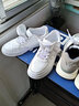 361°儿童板鞋男童六一小白鞋轻便魔术贴耐磨底女童滑板鞋小童板鞋男女 【四季款】361度白/银色 40 实拍图