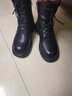 Vistline马丁靴女秋冬加绒保暖加厚短靴女时尚妈妈鞋增高显瘦牛皮舒适短靴 黑色加绒 36 实拍图