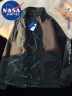 NASA MARVEL夹克男秋冬季外套潮流百搭立领双面穿宽松春款情侣装 黑色 2XL  实拍图