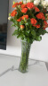 墨斗鱼玻璃花瓶北欧轻奢30cm水培富贵竹玫瑰百合插花器六角斜纹花瓶 实拍图