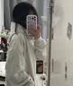7家优品美式连帽纯卫衣男士棉春秋季新款重磅潮牌情侣装休闲外套白灰色XL 实拍图