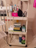 梵俪琳 小推车置物架落地多层小推车可移动厨房浴室卫生间置物架收纳架 四层白色+挂钩+挂盒【升级加厚】 实拍图