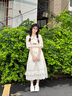 紫蒙连衣裙夏季2024新款法式长裙学生少女高中初中生女生衣服裙子夏天 时尚韩版杏色 均码（可备注码数） 实拍图