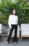 Calvin Klein Jeans秋冬女士复古高腰合体微喇黑色洗水磨绒牛仔裤J222263 1BY-牛仔黑 25 晒单实拍图
