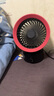 TGVI'S【首创】桌面风扇办公室小型迷你空调小电风扇制冷大风力静音便携usb充电宿舍专用摇头台式电扇 普通插电款 不带电池 黑红色 0mAh 超大风力 | 无极调节 | 安稳无噪 实拍图