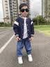 真维斯（Jeanswest）男童春秋外套儿童2026新款学院风拼接棒球服男大童春装时尚夹克衫 藏蓝/快乐生活K+太空骑行 110 实拍图