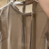 蓝地（LANDI）【醋酸系列】小圆领长袖衬衫女2022年新款秋季收腰衬衣 淡绿 S 晒单实拍图
