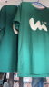 La Chapelle City拉夏贝尔纯棉短袖t恤女夏季2024年新款衣服女装休闲宽松半袖上衣 墨绿-弯线条 L(建议100-110斤) 晒单实拍图