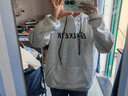 意森顿卫衣男连帽春秋款美式重磅潮流宽松衫百搭中山即墨外套男长袖上衣 白花灰加绒款 M (85斤-100斤） 实拍图