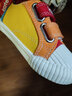 卡特兔童鞋幼儿园室内鞋早秋女童宝宝帆布鞋儿童软底机能鞋男童饼干鞋子 黄红橘 22 内长13.5cm 脚长12.5-13.0 实拍图