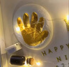 伊秘宝宝手足印泥相框新生儿婴儿百天周岁满月礼物手脚印泥胎毛脐带瓶 生肖金蛇欧式款墨绿色 实拍图