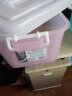 茶花收纳箱小号透明整理箱塑料储物箱手提带盖零食化妆品首饰收纳盒 透明粉色(8.5L)1个 实拍图