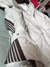 鸭鸭（YAYA）羽绒服女中长款2025冬季新款个性百搭条纹加厚连帽休闲保暖外套HY 米灰色 L (165) 实拍图