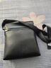鳄鱼恤头层牛皮纳帕纹男士商务单肩包包竖款斜挎包XT208黑送男友 实拍图