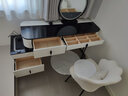 瑜方智能梳妆台卧室小户型化妆桌简约现代斗柜梳妆台一体柜2023新款 白色120桌+功能柜+智能镜+花瓣椅 黑色钢化玻璃-蓝牙音箱-无线充电 实拍图
