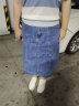 欧莎（OSA）薄款显瘦条纹冰丝针织衫女夏装23年新款短款百搭上衣 蓝色A XXL 晒单实拍图