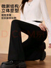 浪莎口袋款鲨鱼喇叭裤女春夏季瑜伽裤女高腰显瘦提臀收腹外穿微喇裤 实拍图