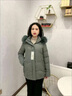 菡宿品牌妈妈装冬装羽绒棉服女加绒加厚新款中老年女装冬季中年棉衣女 抹茶绿（可拆卸毛领款） 2XL 建议105-120斤左右 实拍图