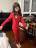 红豆儿童内衣套装纯棉男童秋衣秋裤本命年红色女童新年衣服M1388 140 实拍图