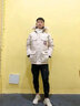 FNKM反季羽绒服男女大码冬季学生防寒服大毛领加厚工装派克服情侣外套 米白色 XL 建议【115-130斤】 实拍图