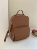 viney牛皮双肩包女大容量旅行背包休闲通勤时尚旅游大学生初中高中书包 棕色 高颜值减重减负简约户外轻便 实拍图