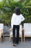 Calvin Klein Jeans秋冬女士复古高腰合体微喇黑色洗水磨绒牛仔裤J222263 1BY-牛仔黑 25 晒单实拍图