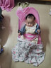 哈森熊婴儿摇摇椅哄娃新生儿可折叠躺椅儿童安抚椅睡觉带娃哄睡哄孩 粉色双网布音乐+粉色玩具架+头枕 实拍图