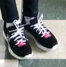 SKECHERS斯凯奇女鞋简约纯色运动鞋 轻质透气减震软底休闲鞋 12615/BKW 黑色/白色 37 实拍图