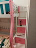禧龙盛公主床上下铺高低床上下层实木床小户型省空间两层床 粉白色柜梯+自己安装+床垫 上宽100下宽120 实拍图