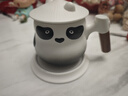 三旬熊猫泡茶马克杯创意家用陶瓷茶水分离杯子带盖男女办公室过滤水杯 熊猫泡茶马克杯【白砂黑】 实拍图